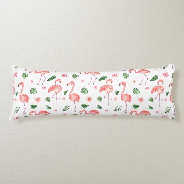 Coussins Longs Tropical rose Flamingo (Devant)