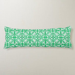 Coussins Longs Tuiles marocaines - Jade vert et blanc