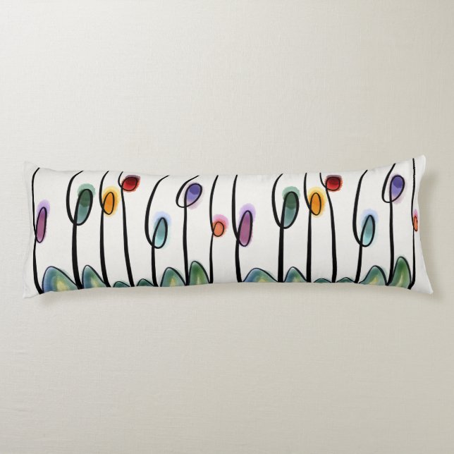 Coussins Longs Tulipes de style Art nouveau Abstrait (Dos)