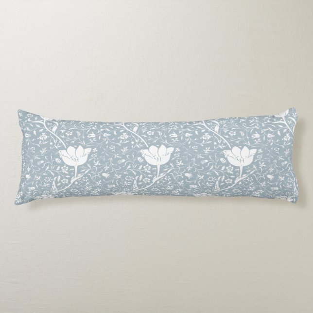 Coussins Longs Tulipes de William Morris en motif blanc  (Devant)