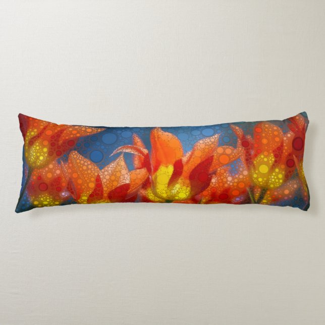 Coussins Longs Tulipes Orange Et Jaune (Devant)