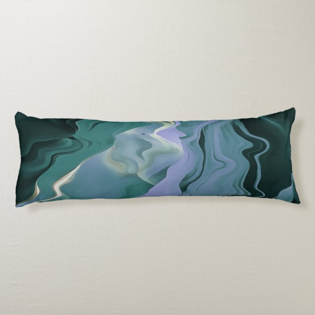 Coussins Longs Turbulence bleue Acrylique pour l'art Abstrait (Dos)