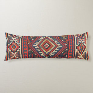 Coussins Longs Turquie Kilim Aztec Rouge Bleu Tan 
