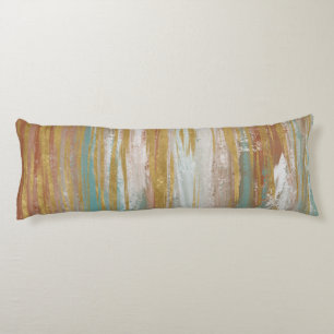 Coussins Longs Turquoise, blanc, rouge ocre et or Abstrait