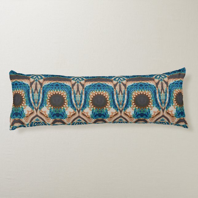 Coussins Longs Turquoise Gold Sun Southwestern Art (Dos)