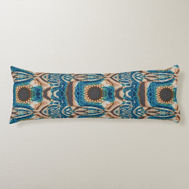 Coussins Longs Turquoise Gold Sun Southwestern Art (Devant)