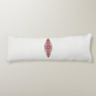 Coussins Longs un design de motif rouge et blanc