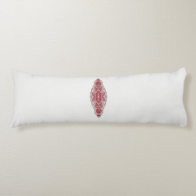 Coussins Longs un design de motif rouge et blanc (Devant)