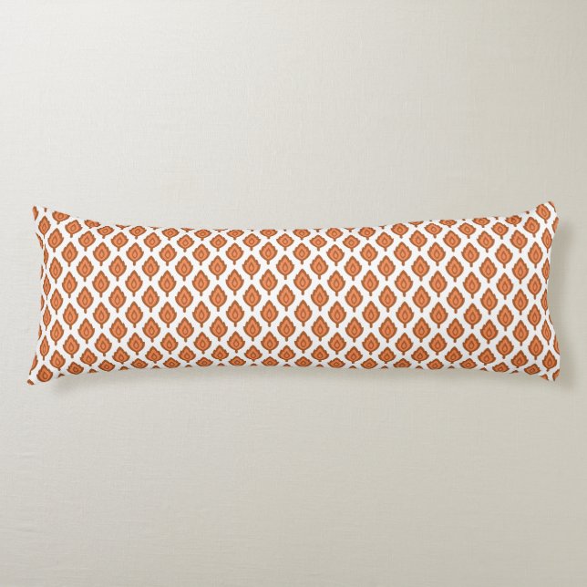 Coussins Longs un motif géométrique orange et blanc (Devant)