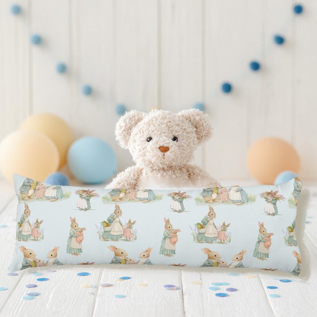 Coussins Longs une famille de lapins mignons avec un bébé (Créateur téléchargé)