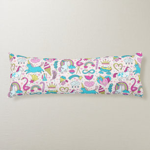 Coussins Longs Unicorn Doodle Motif