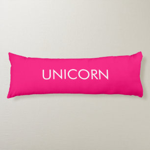 Coussins Longs "Unicorne" minimaliste rose chaud fuchsia blanc
