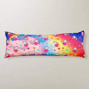 Coussins Longs Unicornes Arc-En-Ciel Dans L'Oreiller Du Corps Nua