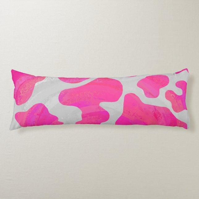 Coussins Longs Vache rose et blanc chaud (Devant)