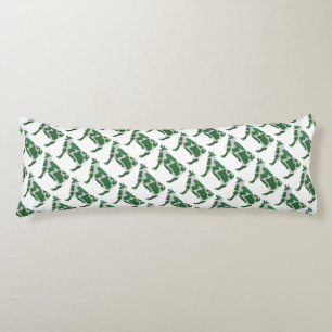 Coussins Longs Vache Silhouette verte et blanche