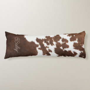 Coussins Longs Vachette Brown et blanche