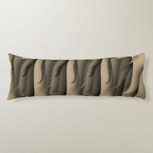 Coussins Longs Vague d'art moderne brun et beige