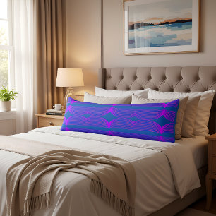Coussins Longs Vagues brutalistes : bleu suprême et violet fluore