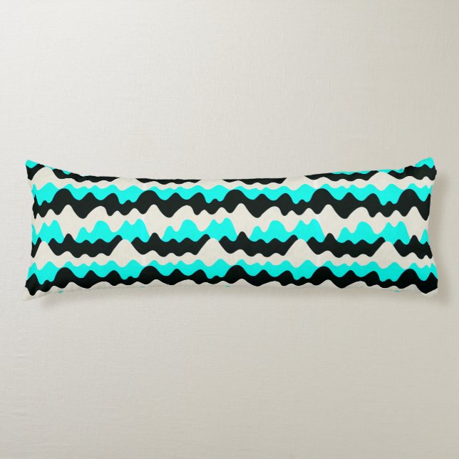 Coussins Longs Vagues turquoise (Devant)