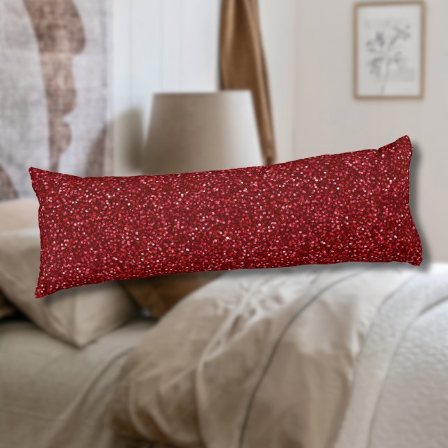 Coussins Longs Valentine Classique Tendance Rouge Pailleté (Créateur téléchargé)