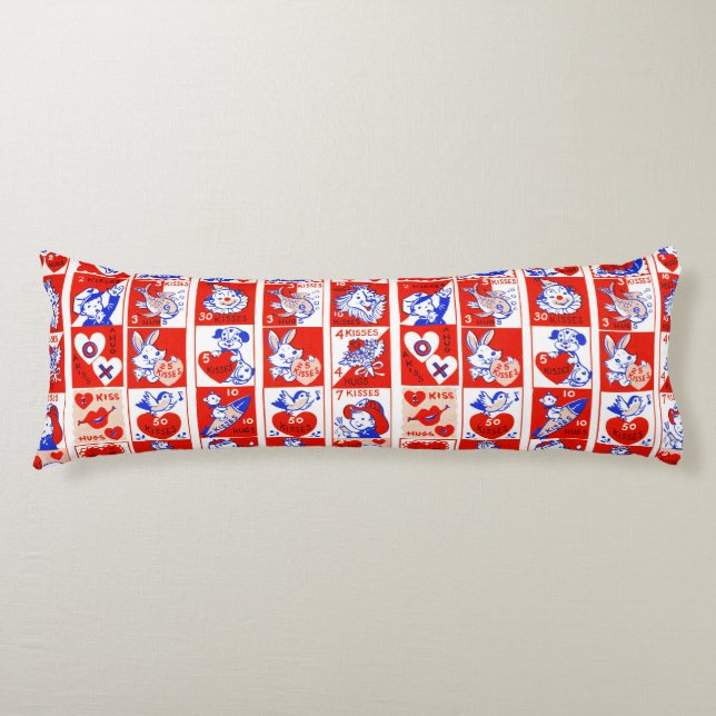 Coussins Longs Valentine Retro Love Hugs Motif (Devant)