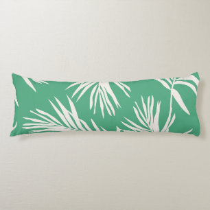 Coussins Longs Vert blanc Tropical Feuilles Beach Décor à la mais