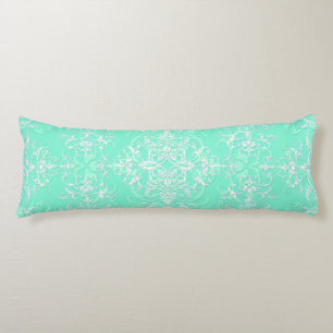 Coussins Longs Vert menthe pâle double damas