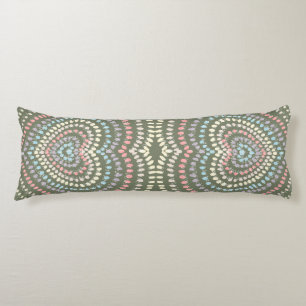Coussins Longs vert rose jaune bleu Coeurs concentrés arc-en-ciel