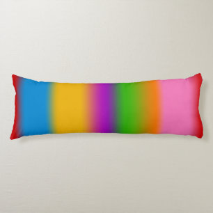 Coussins Longs Vibrantes rayures dégradées arc-en-ciel multicolor