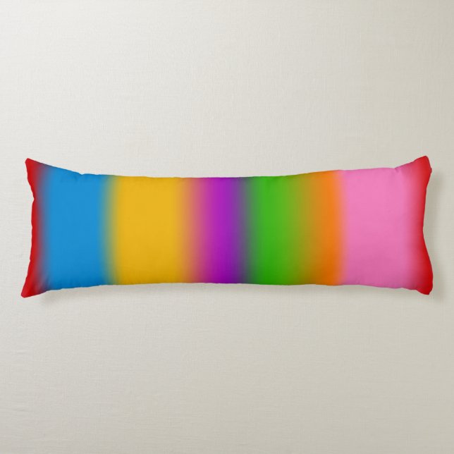 Coussins Longs Vibrantes rayures dégradées arc-en-ciel multicolor (Devant)