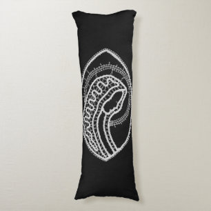 Coussins Longs Vierge Marie Catholique en dentelle blanche sur fo