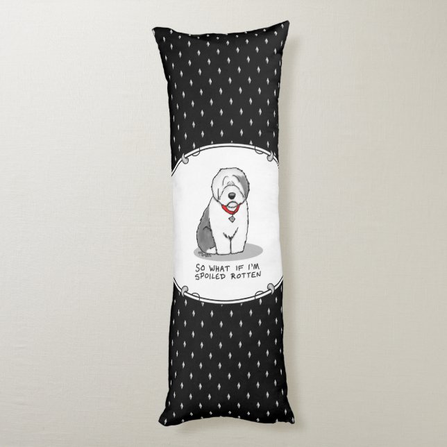 Coussins Longs Vieux chien de mouton anglais (Grey 1) (Dos (Vertical))