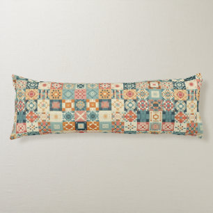 Coussins Longs Vintage, patchwork, paré