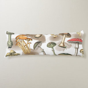 Coussins Longs Vintage Rustic Forest Mushrooms