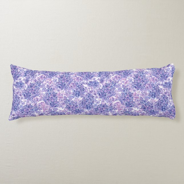 Coussins Longs Violette aquarelle fleurs lilas (Devant)