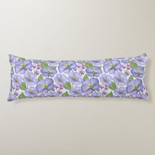 Coussins Longs Violettes violettes aquarelle & motif floral