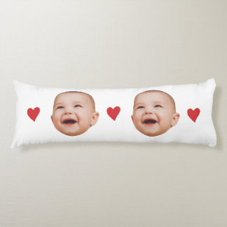 Coussins Longs Visage de bébé mignon personnalisé avec une photo