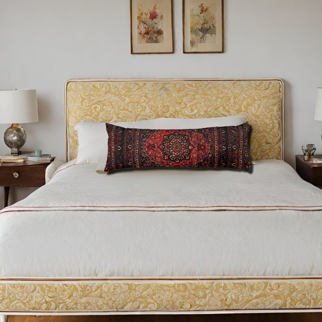 Coussins Longs Visage de tapis orientaux en champ teinté rose (Créateur téléchargé)