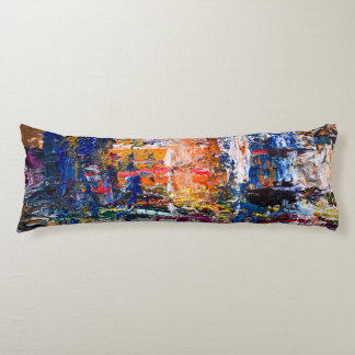 Coussins Longs Vivid Abstraction - Huile Peinture Chaos sur la Pa