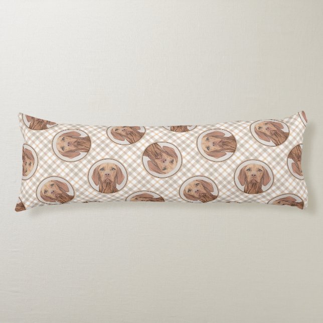 Coussins Longs Vizsla Peinture Golden Rust Cute Original Chien Ar (Devant)