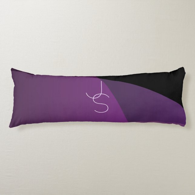 Coussins Longs Vos initiales qui se chevauchent | Moderne violet  (Devant)