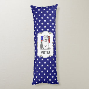 Coussins Longs Votez ! Vieux anglais Sheepdog Grey 1 mignon polit