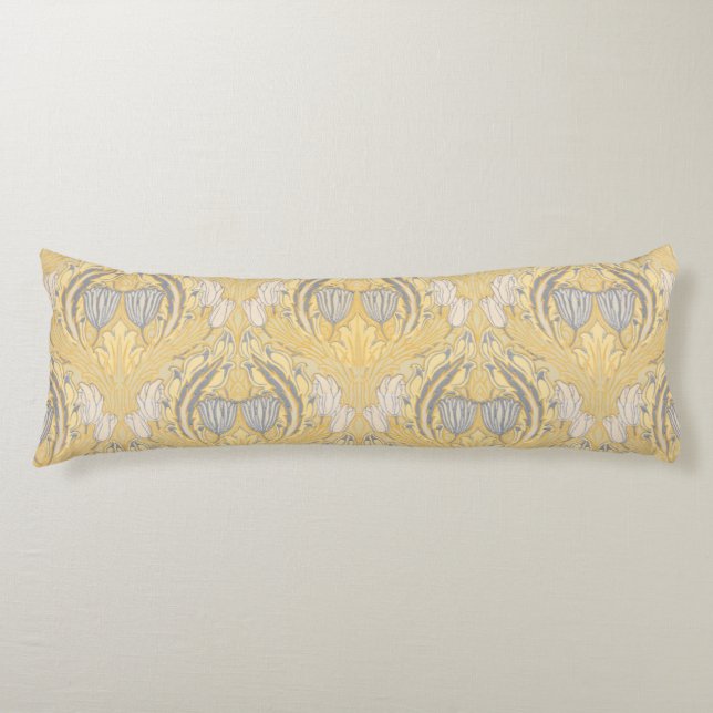 Coussins Longs Walter Crane Blue White Tulips & Acanthus (Devant)
