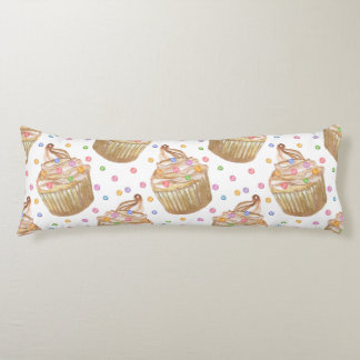 Coussins Longs Watercolor cupcakes