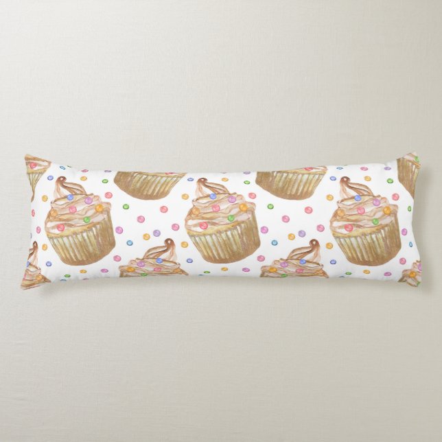 Coussins Longs Watercolor cupcakes (Devant)