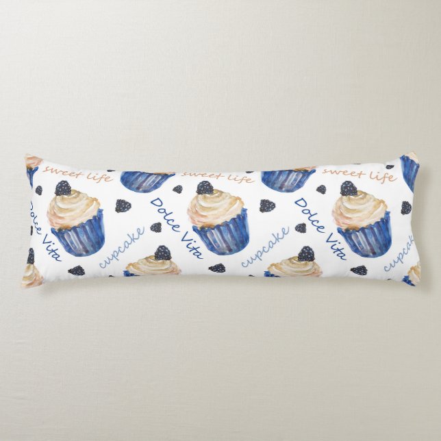 Coussins Longs Watercolor cupcakes (Devant)