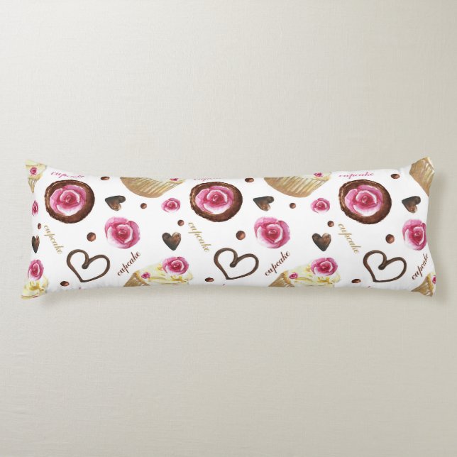 Coussins Longs Watercolor cupcakes (Devant)