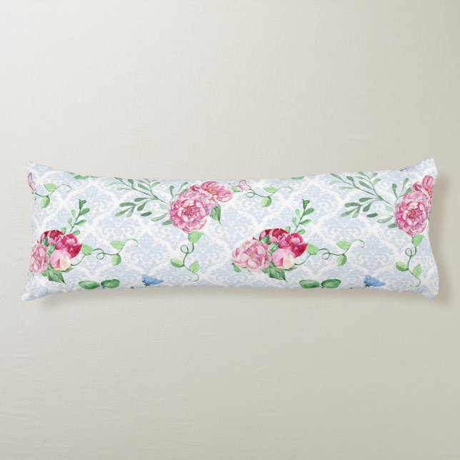 Coussins Longs watercolor peony (Devant)