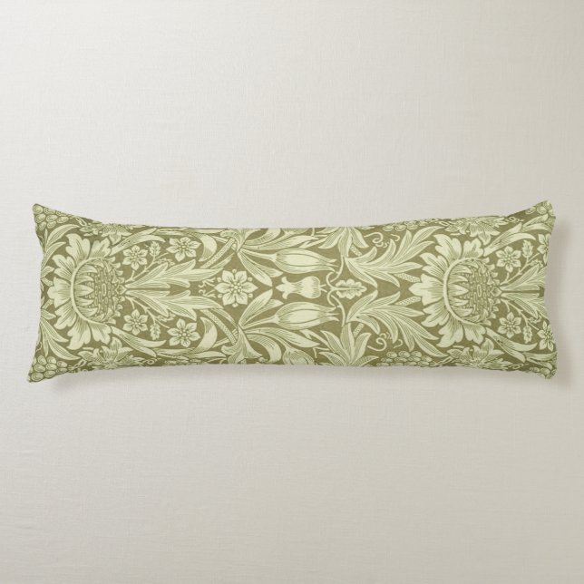 Coussins Longs William Morris Fleur verte tournesol (Devant)