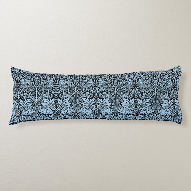 Coussins Longs William Morris Frère Lapin Bleu Clair Noir (Devant)
